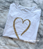 Leopard Print Heart Women's T Shirt