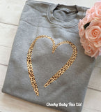 Leopard Print Heart Kids' Sweatshirt