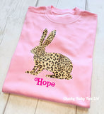Personalised Leopard Print Bunny T Shirt