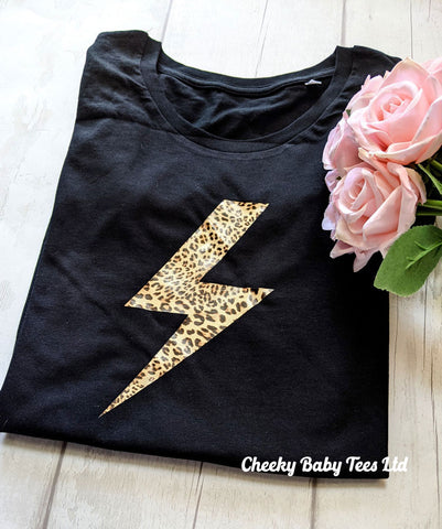 Leopard Lightning Bolt Women's T Shirt