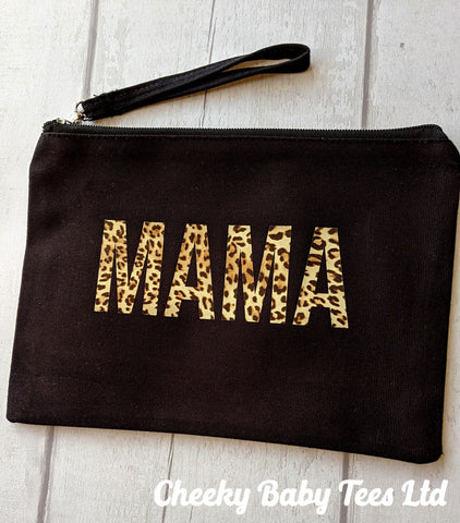 MAMA Leopard Print Make Up Pouch Bag