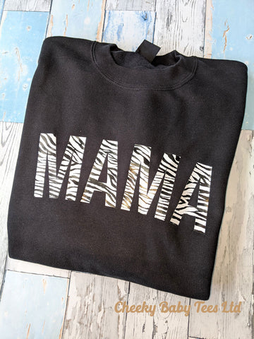 MAMA Zebra Print Ladies' Sweatshirt