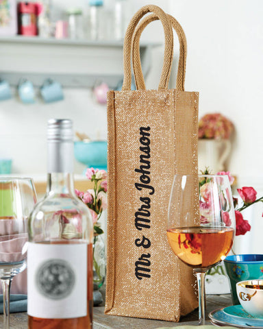 Personalised Mr & Mrs Bottle Bag