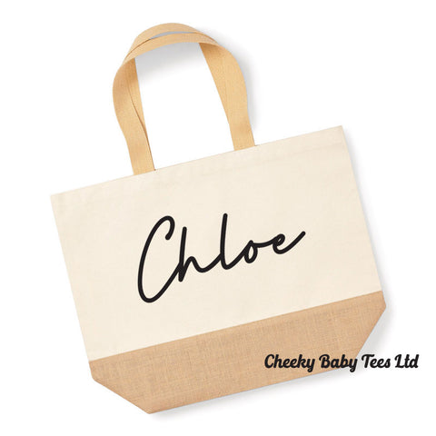 Personalised Canvas Tote Beach Bag