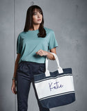 Personalised Name Navy Beach Bag