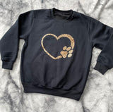 Dog Paw Heart Kids' Sweatshirt