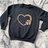 Dog Paw Heart Kids' Sweatshirt