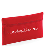 Personalised Hearts Design Pencil Case