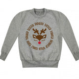 Reindeer Face Kids' Xmas Sweatshirt