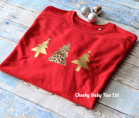 Gold Leopard Christmas Tree Sweatshirt