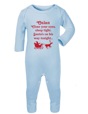 Santa's on His Way Baby Sleepsuit