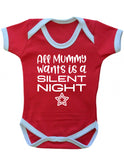 Silent Night Funny Christmas Baby Grow