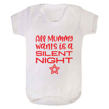 Silent Night Funny Christmas Baby Grow