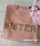 Sister Leopard Print Girls' Sweatshirt