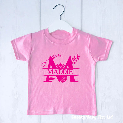 Split Letter Personalised Baby T Shirt