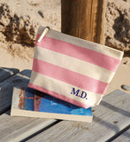Personalised Striped Initials MakeUp Bag
