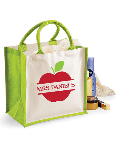 Personalised Teacher Apple Bag