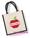 Personalised Teacher Apple Bag