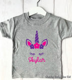 Personalised Unicorn Face T-Shirt