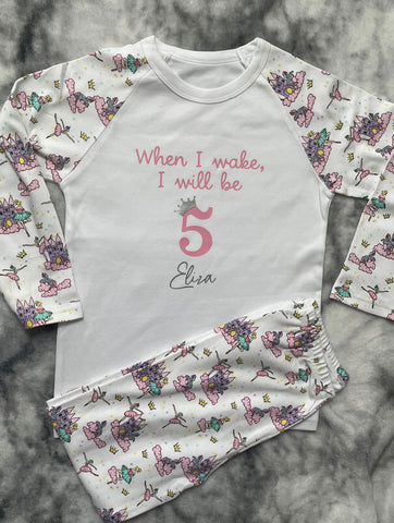 Personalised When I Wake Ballet Birthday Pyjamas