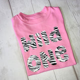 Wild One Zebra Print 1st Birthday T-Shirt