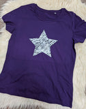 Zebra Print Star Ladies' T Shirt